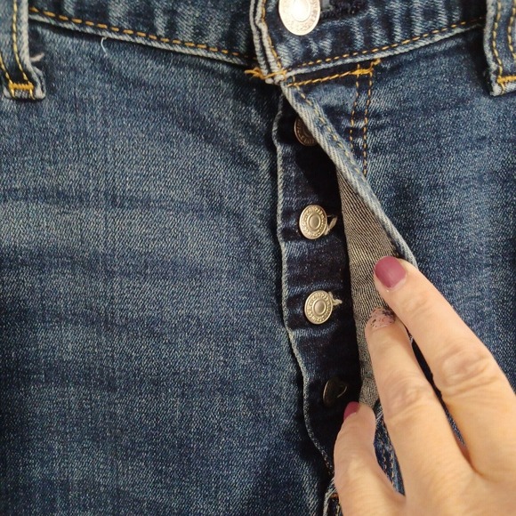 Levi's 501 Men's 34 Hemmed To 30" Button Fly Original Straight Leg Denim Jeans - Picture 4 of 12